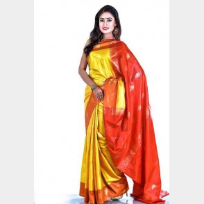 Lucrative Silk Katan Sharee from Tangail with blouse piece